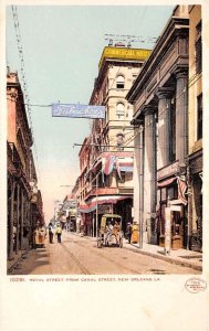 New Orelans Louisiana scene on Royal Street antique pc DD7359