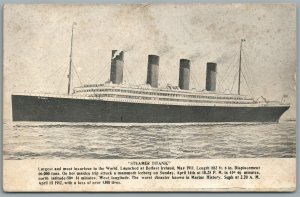 TITANIC STEAMER ANTIQUE POSTCARD AUTHENTIC !