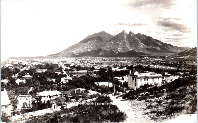 RPPC  MONTERREY, Mexico    BIRDSEYE VIEW of City   c1940s    Postcard