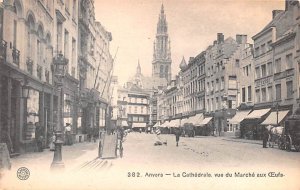 La Cathedrale vue du Marche aux Anvers Belgium Unused 