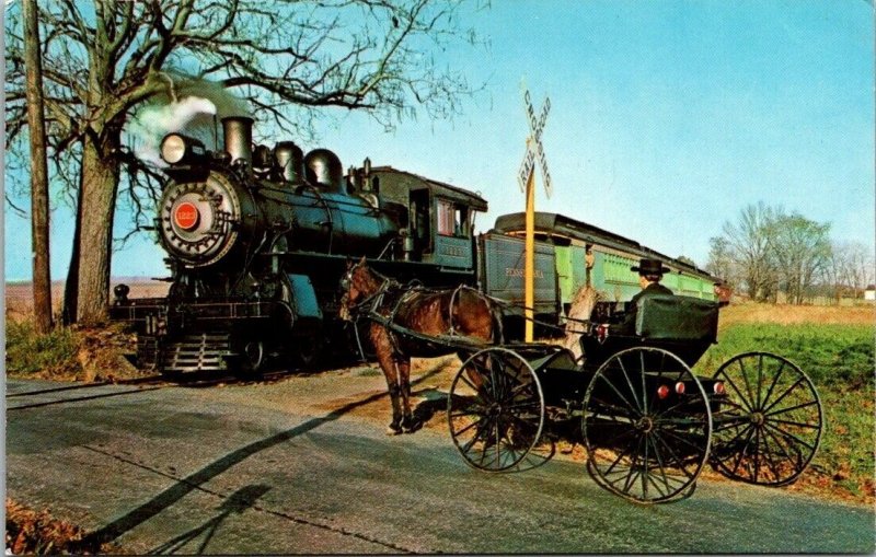 Vintage Railroad Train Locomotive Postcard - The Strasburg Rail Road