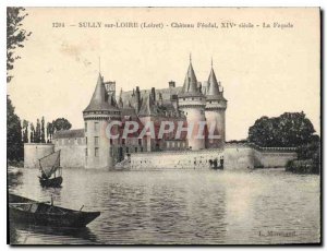 Postcard Old Sully sur Loire Loiret Chateau Feodal XIV century The Facade