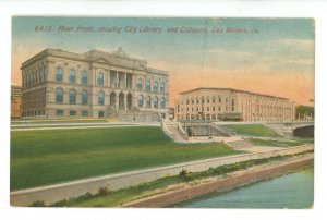 IA - Des Moines. River Front, City Library & Coliseum ca 1912