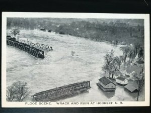 Vintage Postcard 1936 Flood Scene Wrack & Ruin Hookset New Hampshire