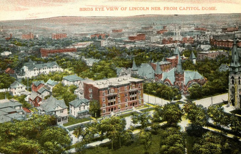 NE - Lincoln. Bird's Eye View from Capitol Dome