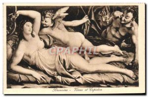 Old Postcard Bronzino Venus And Cupid Angel Devil