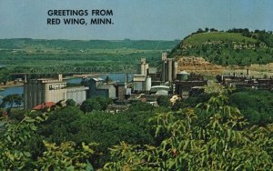 Vintage Postcard Red Wing Bluffs along Mississippi Waterway Minnesota Greetings