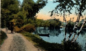 c1920s Nature and River View Greetings from Stetson, Maine ME Unposted Postcard