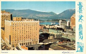 VANCOUVER, BC Canada   CITY SKYLINE~Bird's Eye View   1959 Chrome Postcard