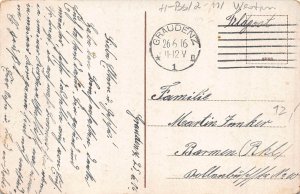 Poland 1916 WWI Graudenz Grudziadz Bismarckdenkmal Getreidemarkt field postcard