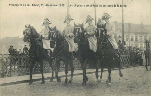 Accession of King Albert 1909 the piqueurs preceding the Queen's carriages 