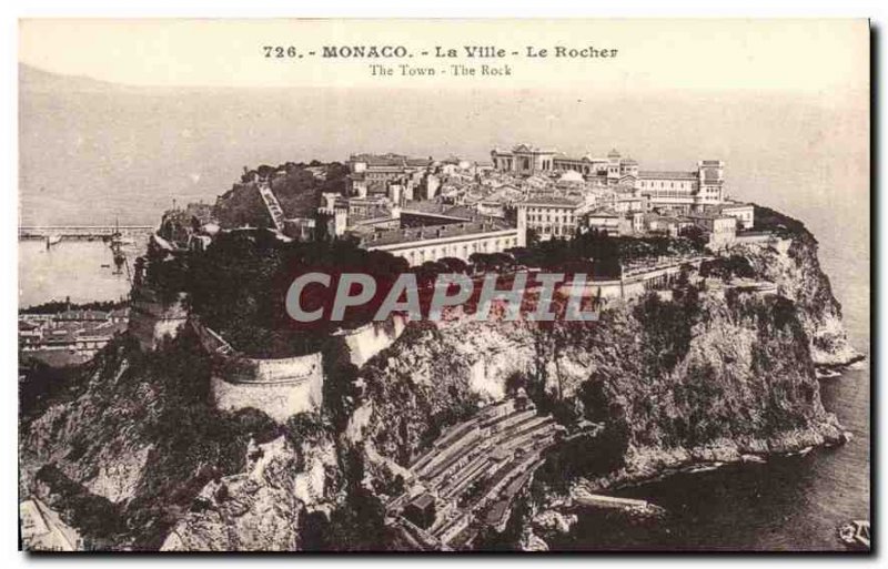 Old Postcard Monaco Ville The Rock