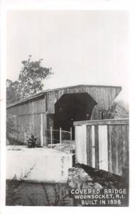 E31/ Woonsocket Rhode Island RI Real Photo RPPC Postcard Covered Bridge c1950s 2