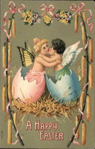 Easter - Fairy Supid Children Hatch From Eggs Series 344 c1910 Postcard