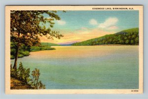 Birmingham AL-Alabama Edgewood Lake Linen Postcard