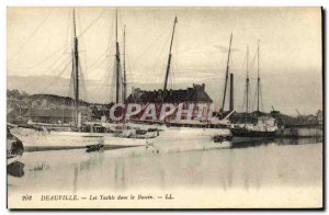 Old Postcard Deauville Yachts in the Boat Basin