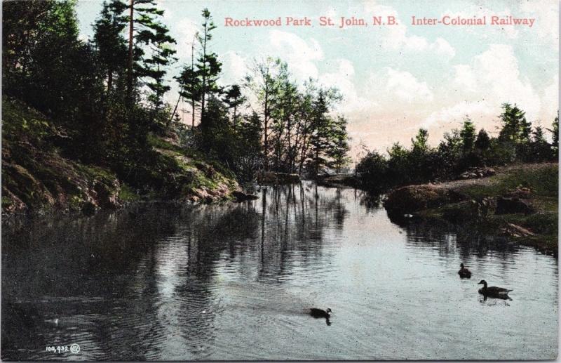 Rockwood Park St. John NB New Brunswick Inter-Colonial Railway Postcard E36