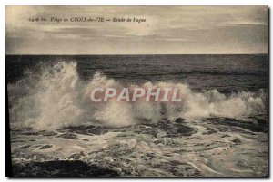 Old Postcard Life Croix Beach Wave Study