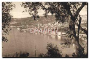 Old Postcard Villefranche view through the olive trees