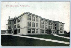 Platteville Wisconsin Postcard State Normal School Building Exterior 1909 Posted