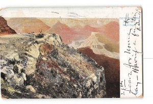 Grand Canyon Arizona Damaged Postcard 1907 Sunset from Bright Angel