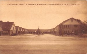 J40/ Clarksdale Mississippi Postcard c1940s Cotton Boll Court Motel 181