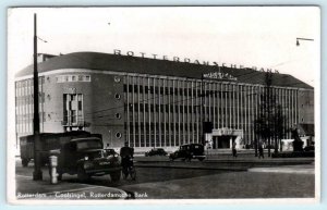 RPPC  ROTTERDAM, NETHERLANDS Coolsingel Street Scene ROTTERDAMSCHE BANK Postcard