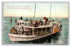 Vintage 1910's Postcard Glass Bottom Power Boat Empress Catalina Island CA