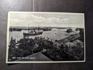 Mint British Egypt English Ship Postcard Port Said The Suez Canal