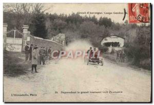 Postcard Old Cars Tour d & # 39Auvergne Gordon Bennett Cup in 1905 Descending...