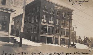 Boothbay Harbor ME Storefronts Buildings in 1907 RPPC