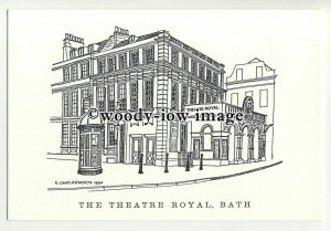 tq0701 - Sketch of the Theatre Royal in Bath, Somerset - Postcard