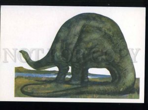 208266 RUSSIA DINOSAURS Korolev brontosaurus old postcard