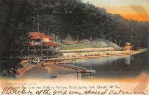 LAKE & BATHING PAVILION ROCK SPRING PARK CHESTER WEST VIRGINIA POSTCARD 1906