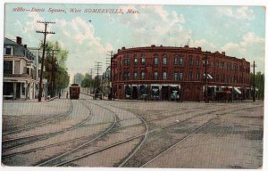 12752 Trolley Car at Davis Square, West Somerville, Massachusetts 1908