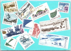 CONTINENTAL SIZE POSTCARD STAMPS SCENES & CULTURE OF SWEDEN 1960s TO 1980s #4