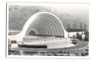 Los Angeles California CA RPPC Real Photo 1930-1950 Hollywood Bowl Stage Shell