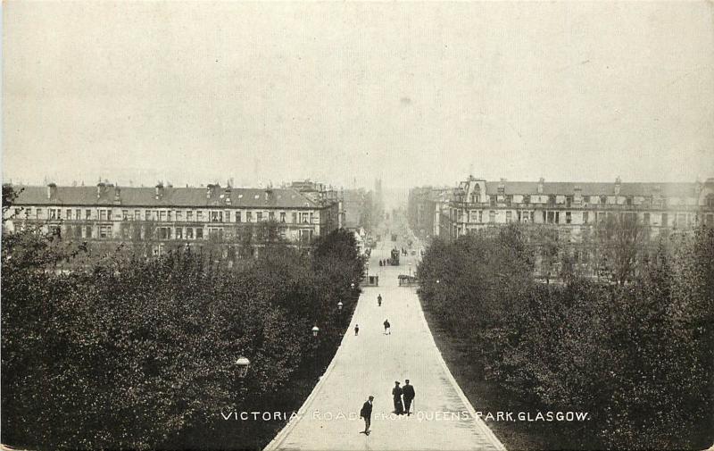 Vintage Postcard Victoria Road From Queens Park Glasgow Scotland UK