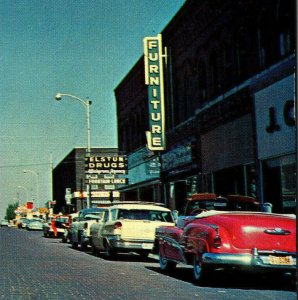 Greetings From Holdredge Nebraska Old Cars Signs Vintage Standard View Postcard 