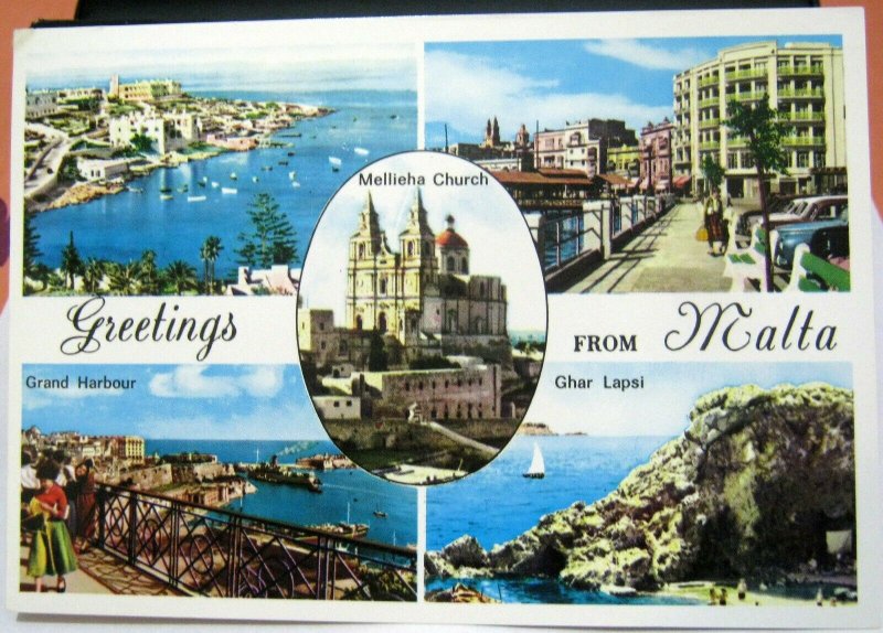 Malta Greetings Grand Harbour Char Lapsi - posted 2002