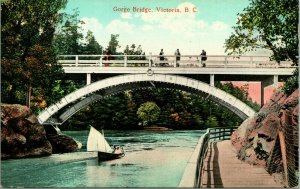 Vtg Postcard 1911 Victoria British Columbia BC Canada The Gorge Bridge Unused