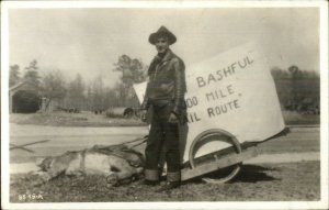 Mail Carrier Dead Mule Ajo AZ Lucky Bashful Grey Boy Autograph RPPC xst