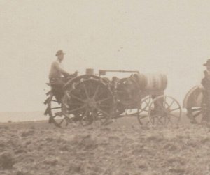 McLaughlin SOUTH DAKOTA RPPC c1910 GASOLINE TRACTORS Tractor FARMING SCENE SD