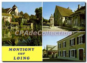 Modern Postcard Montigny sur Loing The Banks of the Loing Church The Mayor