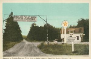 TEXACO GAS STATION LAKE SUPERIOR CANADA COULAIS BAY RIVER AREA ANTIQUE POSTCARD 