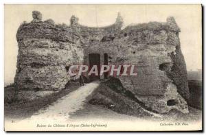 Old Postcard Ruins Du Chateau of Arques