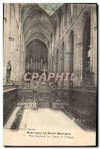 Postcard Old Basilica of Saint Maximin inside view the Choir and Organ