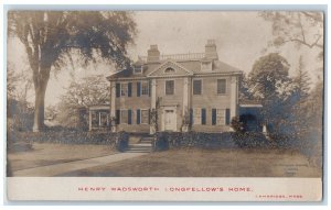 c1920's Henry Wadsworth Longfellow's Home Cambridge MA RPPC Photo Postcard