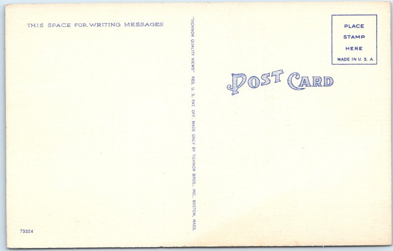 c1940s Mohawk Trail MA Along Deerfield River Roadside Highway Road Linen PC A328