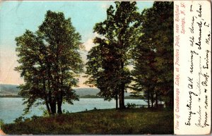 Canadarago Lake at Proctors Point, Richfield Springs NY UDB Vintage Postcard L52